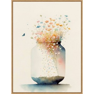 Amanti Art Jug of Wildflowers by Leah Mclean Framed Wall Art Print - 1 of 4
