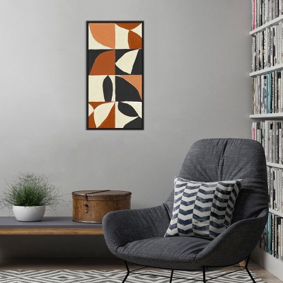 Modern Abstract Earth Tones Canvas Print with Black Frame