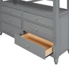 NicBex Full Size Bunk Bed with Desk Loft Bed Pine Frame Bed Frame with Storage Drawers, Shelves, Guardrails and Inclined Ladder - 4 of 4