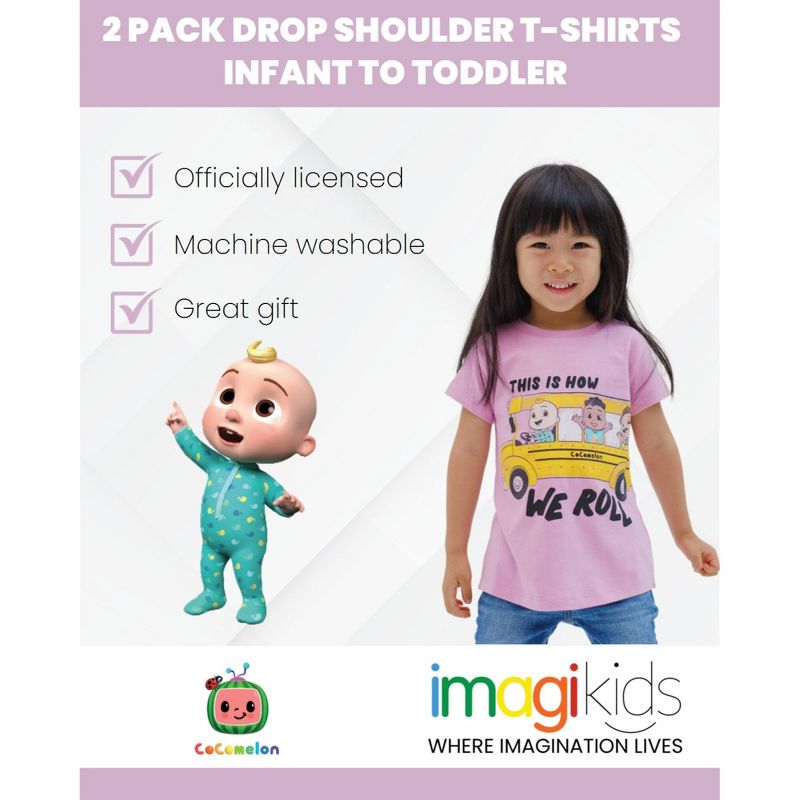 CoComelon JJ Cody Nina 2 Pack T-Shirts Infant to Toddler, 3 of 7