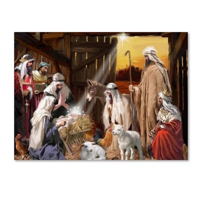 Nativity Scene Religious Canvas Art Print, 18" x 24"