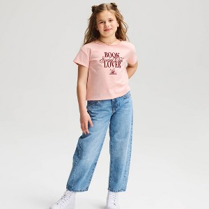 Girls' Short Sleeve 100% Cotton Relaxed Off the Shoulder 'Book