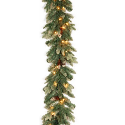 9' Pre-Lit Copenhagen Spruce Artificial Garland White Lights - National Tree Company