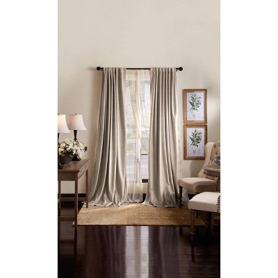 Martha Stewart 95"x50" 2pk Lucca Velvet 95" Back Tab Lined Curtain Panel
