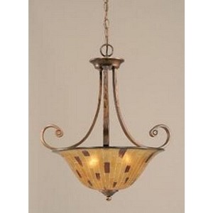 Toltec Lighting Curl 3 - Light Pendant in  Bronze with 16" Penshell Resin Shade - 1 of 1