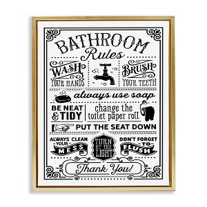 Stupell Industries Vintage Style Bathroom Rules Diagram List Border, 25" x 31" - 1 of 4