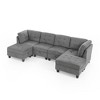 116" Chenille Upholstery U-Shaped Modular Sectional Sofa with 6 Storage Seats, 6-piece DIY Combinations Sofa - 3 of 4