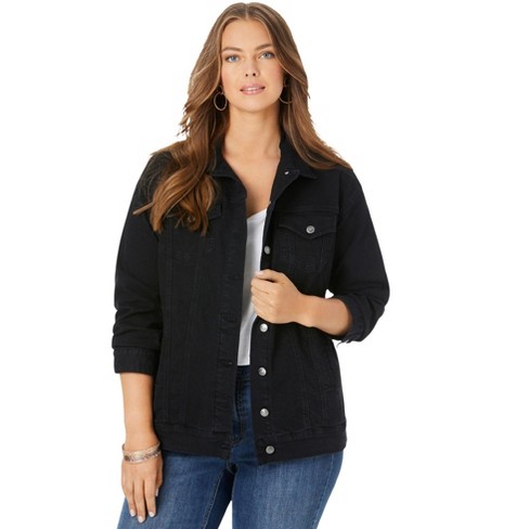 Black jean jacket store womens target