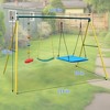 JUJABU Outdoor Metal Swing Set with Safety Belt for Backyard - 2 of 4