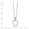Black Bow Jewelry Diamond Bail Oval Necklace in Rhodium Plated Silver, 18-20 Inch - 2 of 4