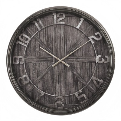 GlasFlength Wall Clocks Non Ticking Clock Digital Wall Clock Silent Vintage Decorative Wall Clocks for Living Room, Brown, 30"*4"*30"