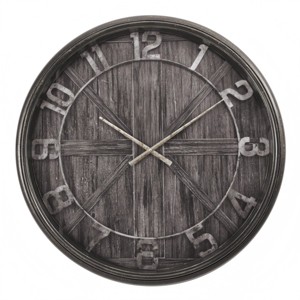 GlasFlength Wall Clocks Non Ticking Clock Digital Wall Clock Silent Vintage Decorative Wall Clocks for Living Room, Brown, 30"*4"*30" - 1 of 4