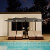 15FT Outdoor Double-Sided Large Patio Umbrella with Base, Rectangle Market Umbrella Outside Umbrellas for Poolside Lawn Backyard - 2 of 4