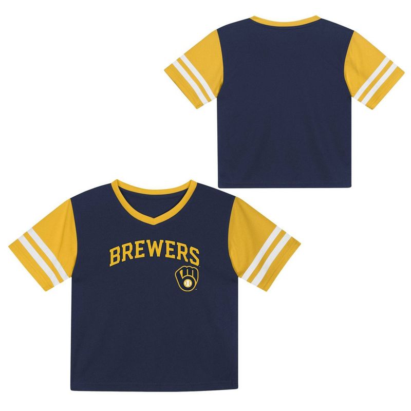MLB Milwaukee Brewers Toddler Boys&#39; Pullover Team Jersey, 1 of 4