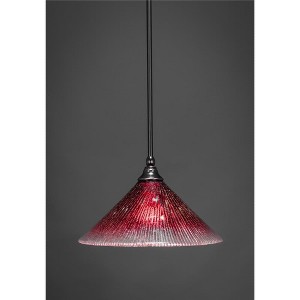 Toltec Lighting Any 1 - Light Pendant in  Black Copper with 12" Raspberry Crystal Shade - 1 of 1
