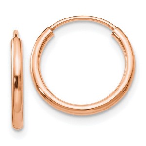 Black Bow Jewelry 1.5mm x 13mm 14k Rose Gold Polished Endless Tube Hoop Earrings - 1 of 4