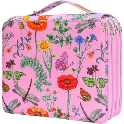 Paaaawaters Colored Pencil Case - 200 Slots Pencil Holder with Zipper Closure Twill Fabric Large Capacity Pencil Case