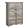 Modern 5 Drawers Dresser, Chest of Drawers Closet Organizers and Storage Clothes, Modern Dressers(White) - 4 of 4