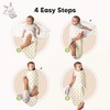 3-Pack Organic Baby Swaddle Sleep Sacks with Knot Hats, Newborn Baby Swaddles Wrap 0-3 Months, Ergonomic Wearable Blanket - 3 of 4