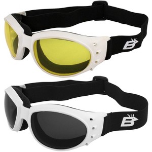 2 Pairs of Birdz Eyewear Eagle Safety Motorcycle Goggles with Yellow, Smoke Lenses - 1 of 4