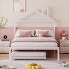 Full/Twin Size Metal Platform Bed Frame with Trundle Bed/ Drawers, House-Shaped Headboard Design 4S -ModernLuxe - 4 of 4
