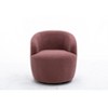 Lyngins Teddy/Velvet Swivel Accent Chair,Barrel Chair Armchair with Black Powder Coating Metal Ring,Modern Upholstered Chair for Bedroom,Living Room - 2 of 4