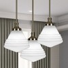 Toltec Lighting Juno 1 - Light Pendant in  New Aged Brass with 10" White Marble Shade - 4 of 4