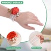 Unique Bargains Wrist Corsage Artificial Flower Elastic Band Fabric Wrist Corsage Bracelet - 2 of 4