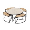 Boraam 5pc Olivia Nesting Coffee Table Set with 4 Nesting Stools Black/Natural - 3 of 4