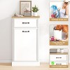 10 Gallon Tilt Out Trash Cabinet, Freestanding Kitchen Trash Bin Cabinet with Hideaway Drawer, Pet Proof Garbage & Recycling - 3 of 4
