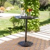Arlana Round Cast Aluminum Bar Table - Shiny Copper - Christopher Knight Home: Weather-Resistant, 41.25" Height - 2 of 4