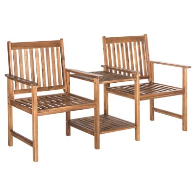 Brea Twin Seat Bench - Teak  - Safavieh