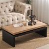 Coffee Tables For Living Room Solid Wood Coffee Table 2-Tiered Firwood Tabletop Modern Farmhouse Rectangle Home Office Tea Table-Cuddlewood - image 2 of 4