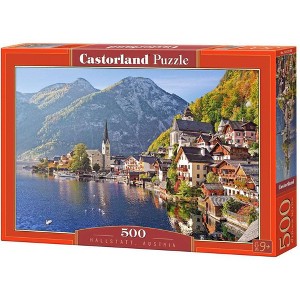 500 piece Jigsaw Puzzle, Hallstatt, Austria, Idyllic Landscape, Tyrolean Alps, Adult Puzzles, Castorland B-52189 - 1 of 4