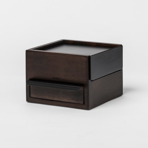 Umbra - Mini Stowit Jewelry Box - Walnut/Black