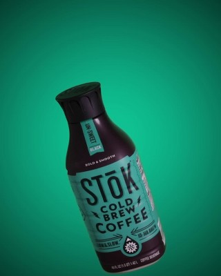 SToK Black, Sweetened, Dark Roast Not Too Sweet Arabica-Based Blend Cold  Brew Coffee, 48 fl oz Bottle