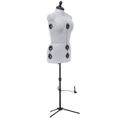 Dritz Medium Dress Form Twin-Fit: Adjustable Mannequin for Sewing, Gray, Adult Assembly Required