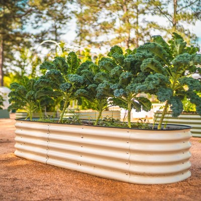17" Tall Pearl White Modular Metal Outdoor Raised Garden Bed