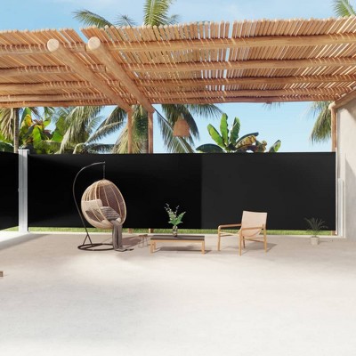 vidaXL Retractable Side Awning Black 78.7"x472.4"