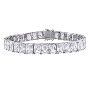 EVERLY JEWELRY | Sterling Silver 50ct TGW Cubic Zirconia Tennis Bracelet, 7.5 inch - 1 of 4