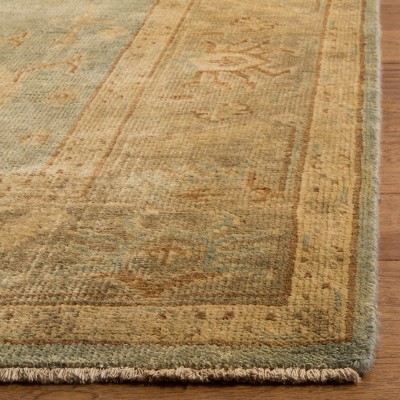 Oushak Hand-Knotted Light Blue Wool 8' x 10' Area Rug