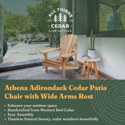 Ergonomic Western Red Cedar Adirondack Chair with Wide Arm Paddles