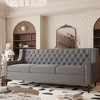 78.75" Fabric Mid Century Modern 3-Seater Sofa with Button Tufted Backrest and Birch Legs - 2 of 4