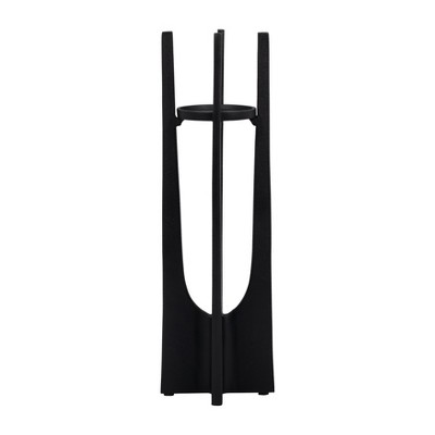 Modern Metal Pillar Candle Holder - Tall Aluminum Candle Stand for Home & Office Decor - 16" Black