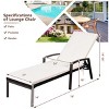 Tangkula 2PCS Outdoor Lounge Patio Wicker Rattan Recliner Furniture W/ Cushion - 3 of 4