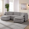 Mjkone 101'' U-Shaped Modular Sectional Sofa, 5-Seat Cloud Couch with 2 Ottomans, Modern Chenille Sofa Sleeper Deep Seat Couches - 4 of 4