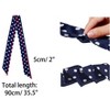 Allegra K Women's Skinny Silky Polka Dots Waistband Neck Scarves 2Pcs - 3 of 4