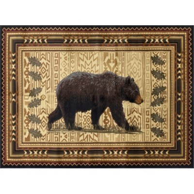 LunaLulinlk Black 2 ft. x 3 ft. Lodge Area Rug