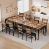 Dining Table Set for 2, Dining Table with 2 Upholstered Chairs, Wood 3-Piece Kitchen Dining Room Table Set - 4 of 4
