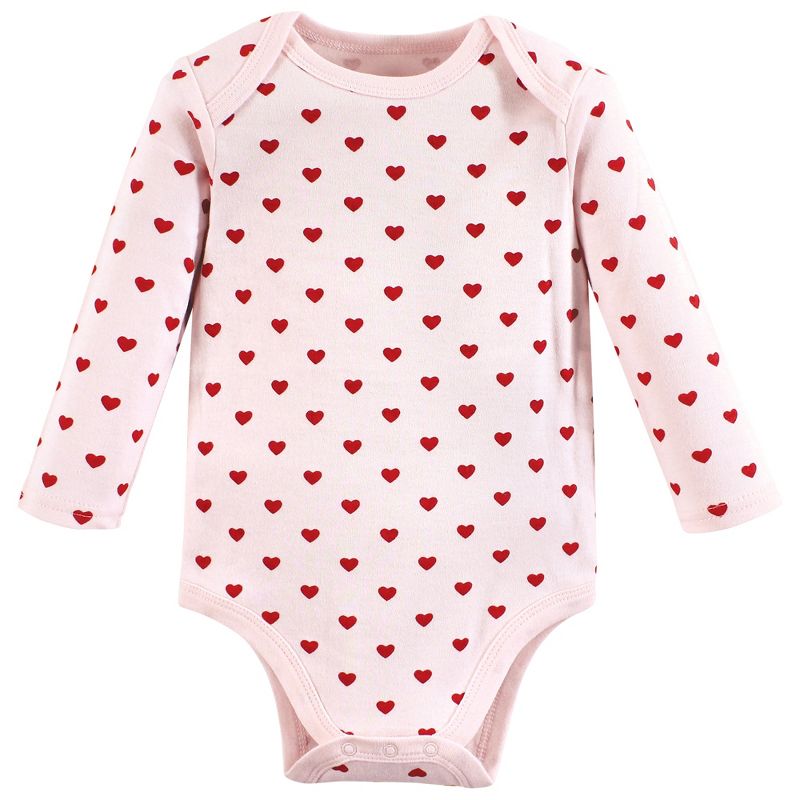 Hudson Baby Infant Girl Cotton Long-Sleeve Bodysuits, Valentine Sweetheart, 5 of 7